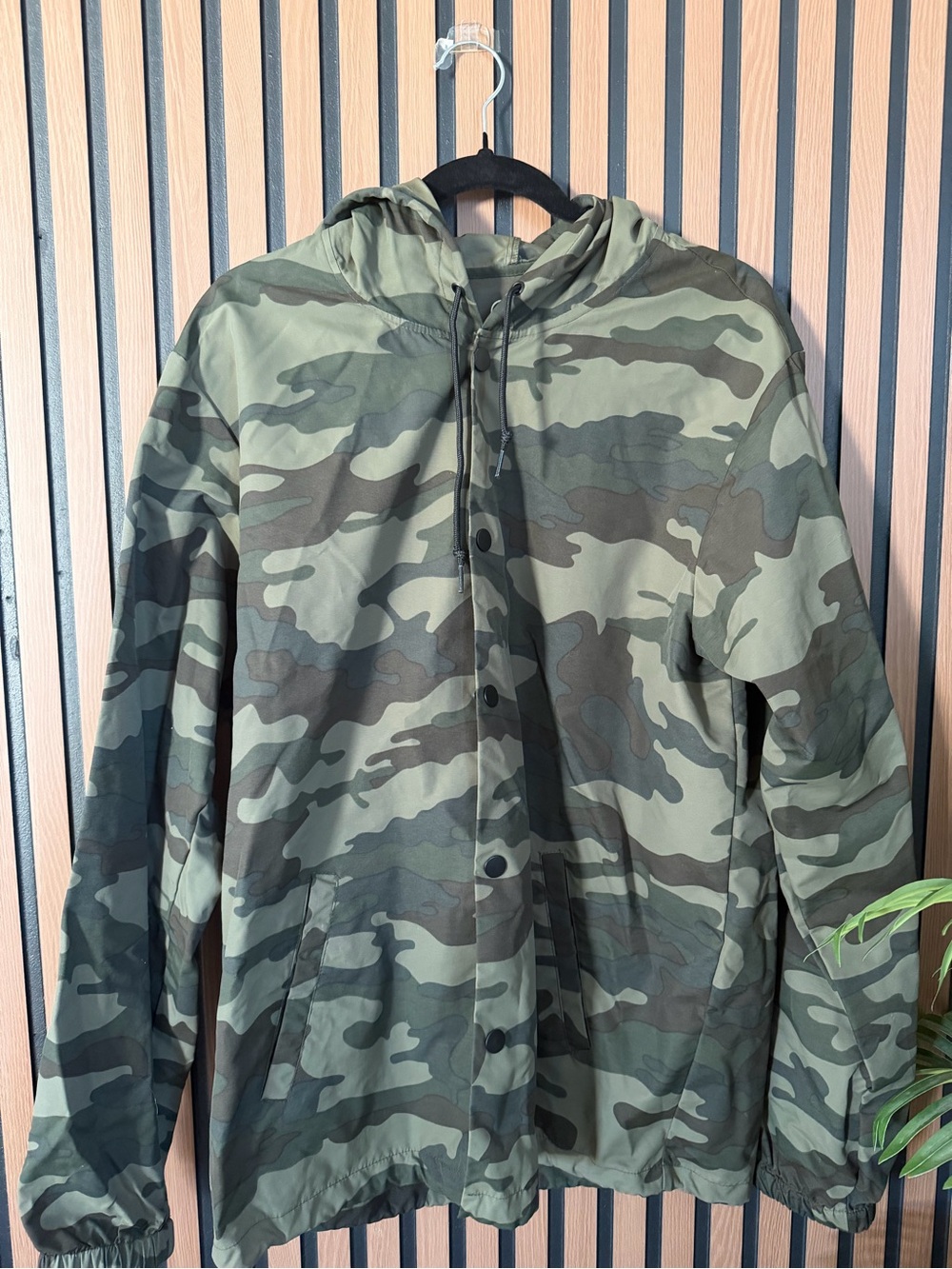 Men's Camo Hooded Jacket - Green Camouflage
